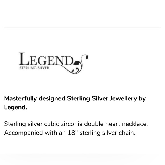 Double Heart Sterling Silver Necklace - Picture 4 of 7